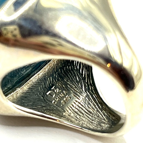 JTV Ring Blue Apatite Gemstone Rhodium Plated Sterling Silver Ring - Size 6 - Picture 8 of 15